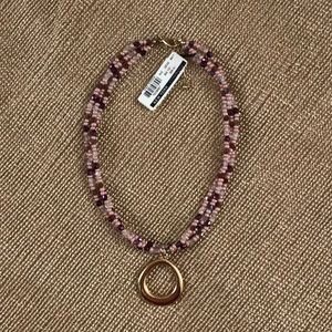 Bead Choker Necklace w/Gold Pendant, from NY & Co